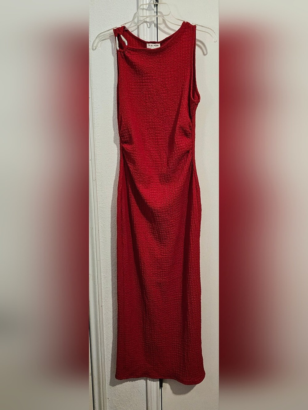 See You Monday Red Sleeveless Maxi Dress
